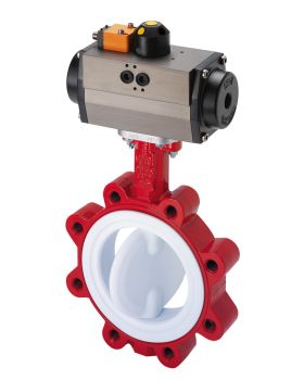 Zweiteilige Absperrklappen - PTFE-ausgekleidet