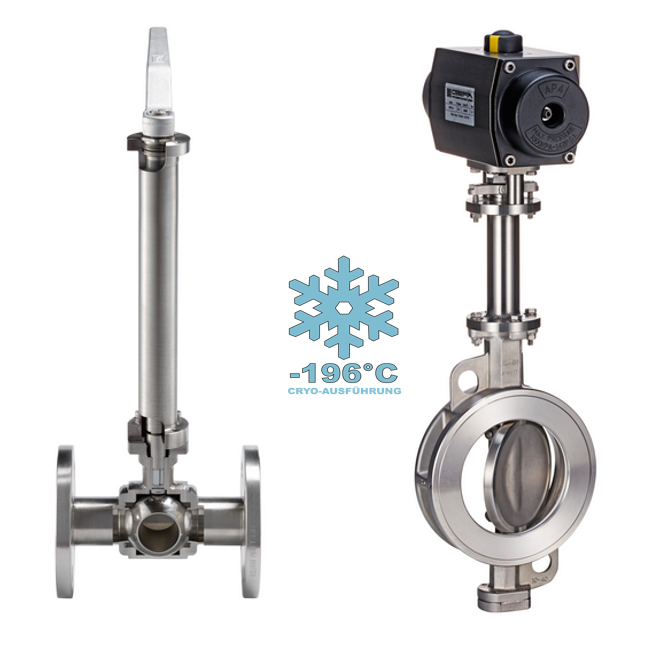 Cryogenic valves for use in cryogenic media