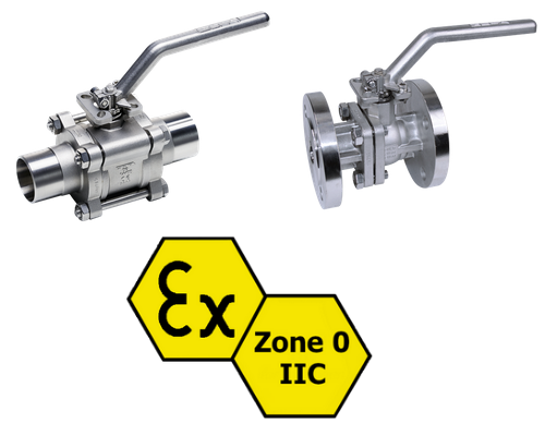 ATEX zone 0 IIC certification for ball valve DG/FG